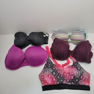 Victoria’s Secret VSX Demi Perfect Coverage Lot Of 5 Bras Sizes 34D-36B
